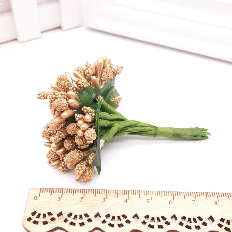 12-Stem Faux Berry Picks Bunch, 3.5" Realistic Mini Berry Clusters with Leaves for DIY Wreaths, Wedding Decor, Vase Filler & Holiday Crafts