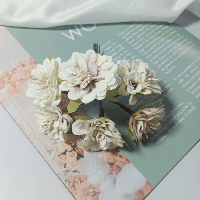 Mini Faux Dahlia Bunch, 4.5" Lifelike Small Artificial Flowers for DIY Crafts, Wedding Corsages, Boutonnieres, Wreaths & Home Decor