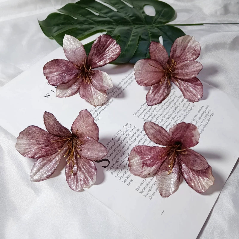 3-Inch Realistic Lily Flower Heads, Bulk Faux Lilies for DIY Wedding Crafts, Boutonnières, Corsages, Elegant Home & Event Decor