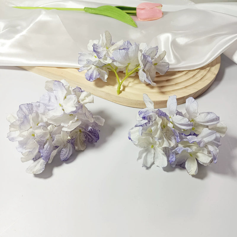 Burnt Edge Faux Hydrangea Heads, 2" Realistic Silk Blooms, Artificial Flowers for DIY Wedding Bouquets, Home Decor, Centerpieces, Wreaths & Event Crafts