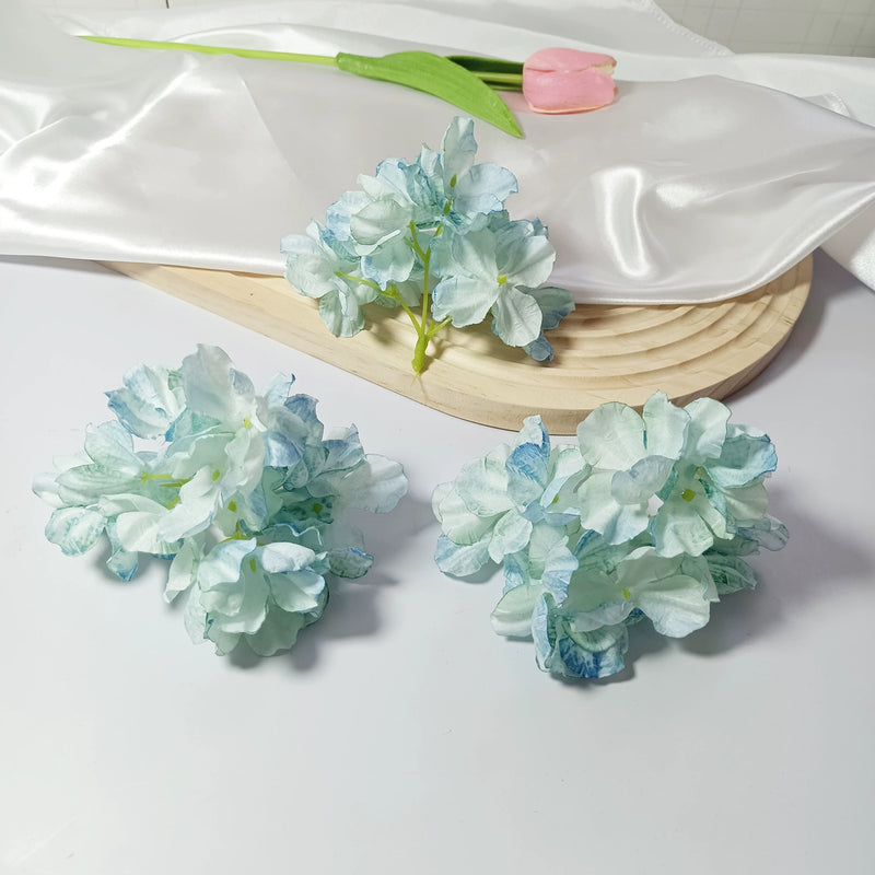 Burnt Edge Faux Hydrangea Heads, 2" Realistic Silk Blooms, Artificial Flowers for DIY Wedding Bouquets, Home Decor, Centerpieces, Wreaths & Event Crafts