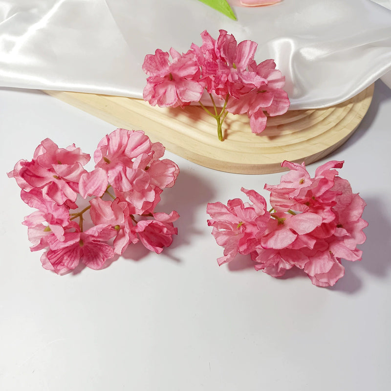Burnt Edge Faux Hydrangea Heads, 2" Realistic Silk Blooms, Artificial Flowers for DIY Wedding Bouquets, Home Decor, Centerpieces, Wreaths & Event Crafts