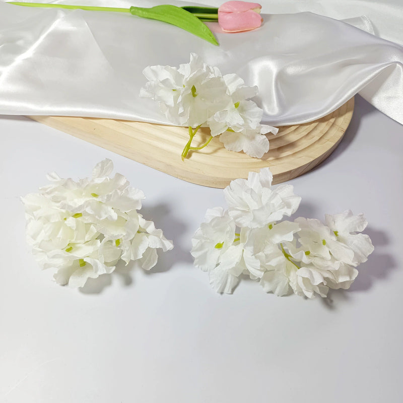 Burnt Edge Faux Hydrangea Heads, 2" Realistic Silk Blooms, Artificial Flowers for DIY Wedding Bouquets, Home Decor, Centerpieces, Wreaths & Event Crafts