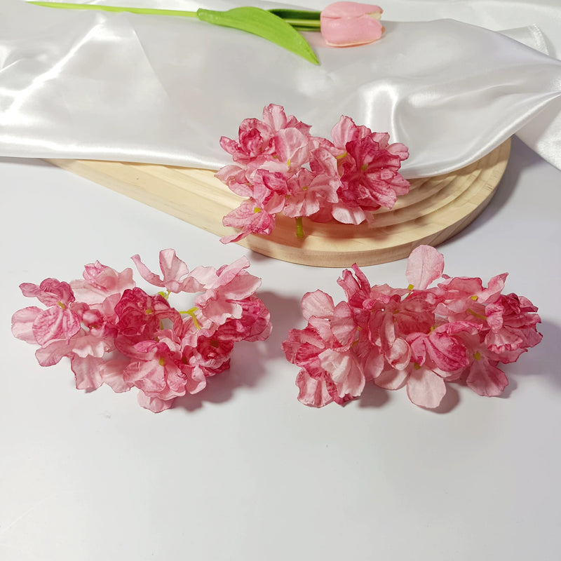 Burnt Edge Faux Hydrangea Heads, 2" Realistic Silk Blooms, Artificial Flowers for DIY Wedding Bouquets, Home Decor, Centerpieces, Wreaths & Event Crafts