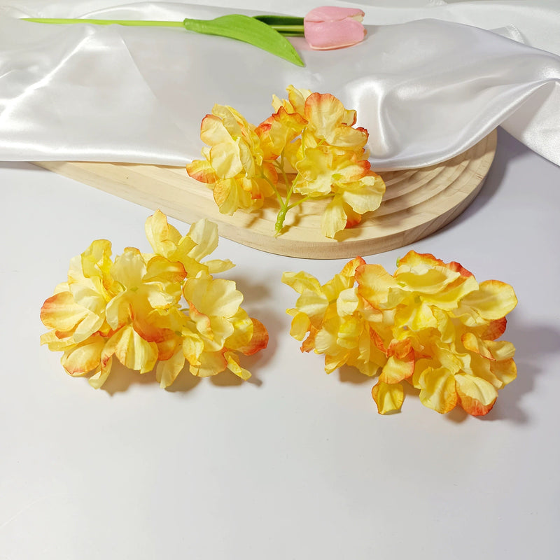 Burnt Edge Faux Hydrangea Heads, 2" Realistic Silk Blooms, Artificial Flowers for DIY Wedding Bouquets, Home Decor, Centerpieces, Wreaths & Event Crafts