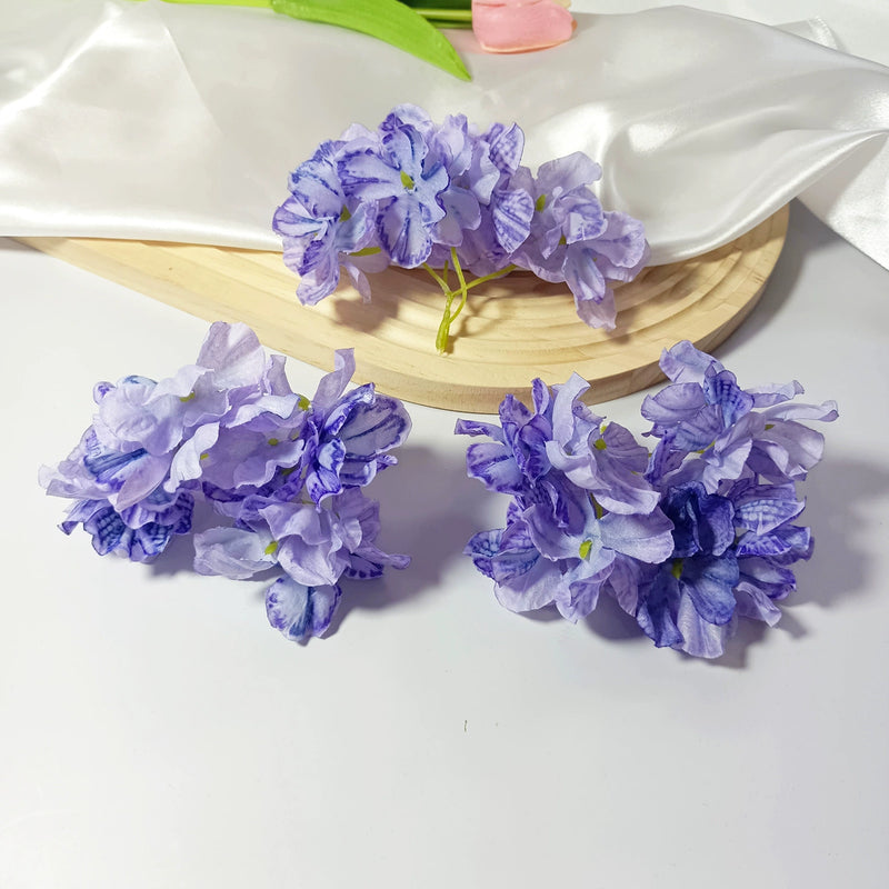 Burnt Edge Faux Hydrangea Heads, 2" Realistic Silk Blooms, Artificial Flowers for DIY Wedding Bouquets, Home Decor, Centerpieces, Wreaths & Event Crafts