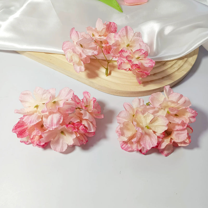 Burnt Edge Faux Hydrangea Heads, 2" Realistic Silk Blooms, Artificial Flowers for DIY Wedding Bouquets, Home Decor, Centerpieces, Wreaths & Event Crafts