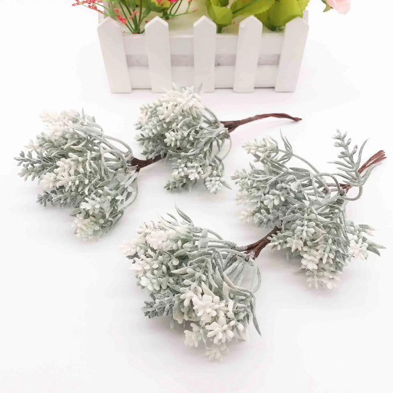 Flocked Faux Lavender Picks, 5.5" Realistic Mini Lavender Stems, Small Artificial Flower Bunches for Vase Filler, DIY Crafts, Wedding & Farmhouse Home Decor