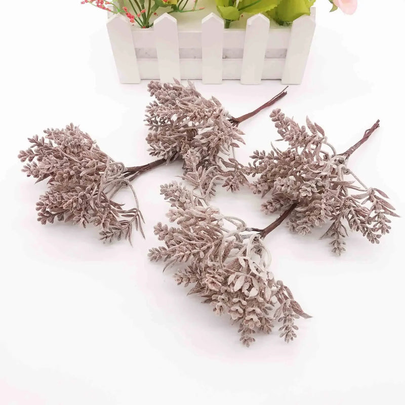 Flocked Faux Lavender Picks, 5.5" Realistic Mini Lavender Stems, Small Artificial Flower Bunches for Vase Filler, DIY Crafts, Wedding & Farmhouse Home Decor