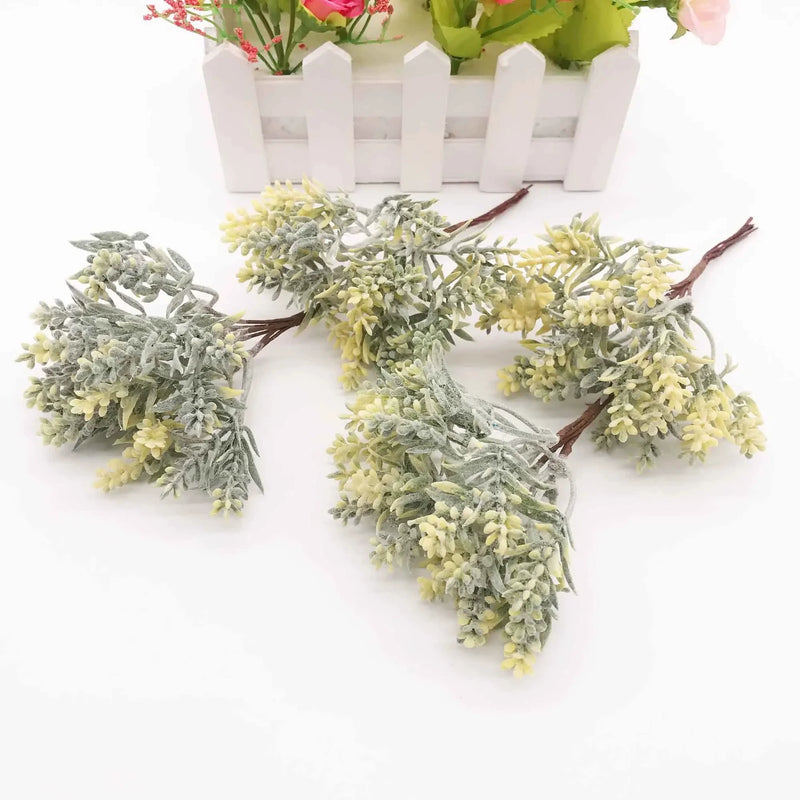 Flocked Faux Lavender Picks, 5.5" Realistic Mini Lavender Stems, Small Artificial Flower Bunches for Vase Filler, DIY Crafts, Wedding & Farmhouse Home Decor