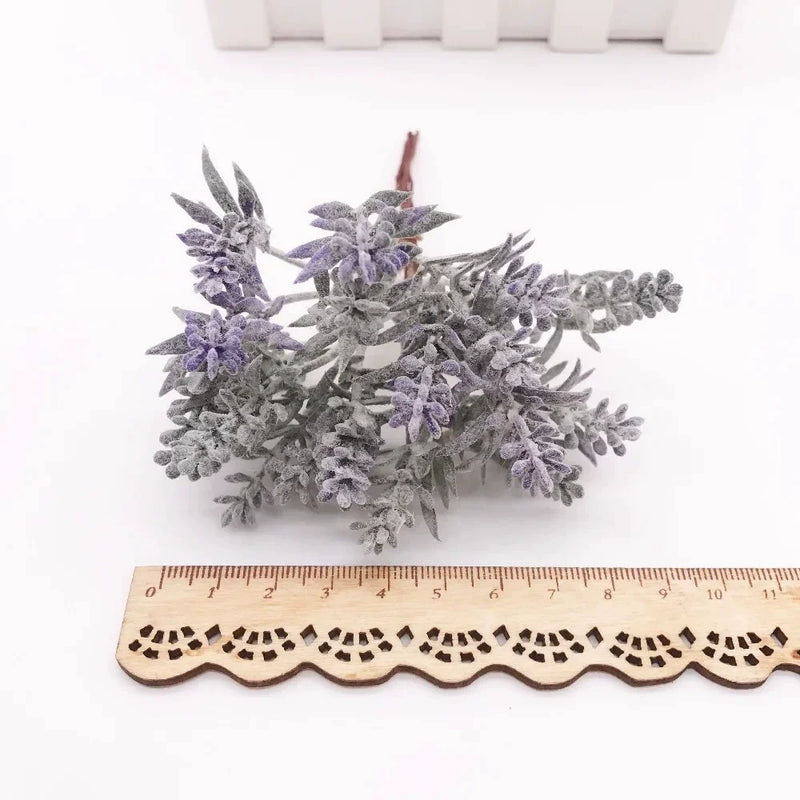 Flocked Faux Lavender Picks, 5.5" Realistic Mini Lavender Stems, Small Artificial Flower Bunches for Vase Filler, DIY Crafts, Wedding & Farmhouse Home Decor