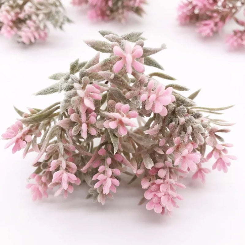 Flocked Faux Lavender Picks, 5.5" Realistic Mini Lavender Stems, Small Artificial Flower Bunches for Vase Filler, DIY Crafts, Wedding & Farmhouse Home Decor