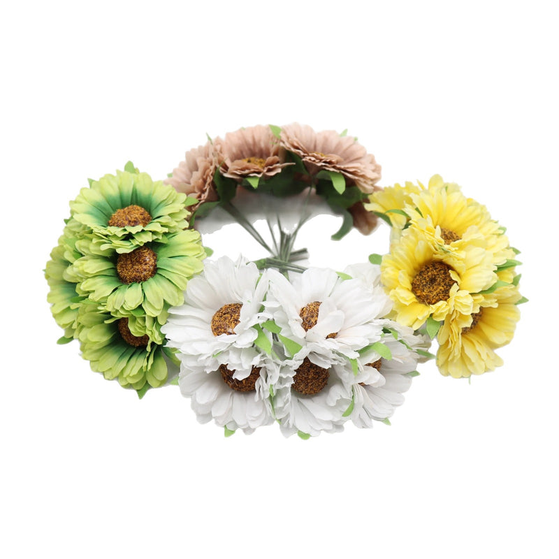 4.5" Silk Chrysanthemum Flower Heads, Lifelike Faux Mums for DIY Crafts, Wedding Bouquets & Wreaths, Bulk Artificial Flowers for Home Decor & Events