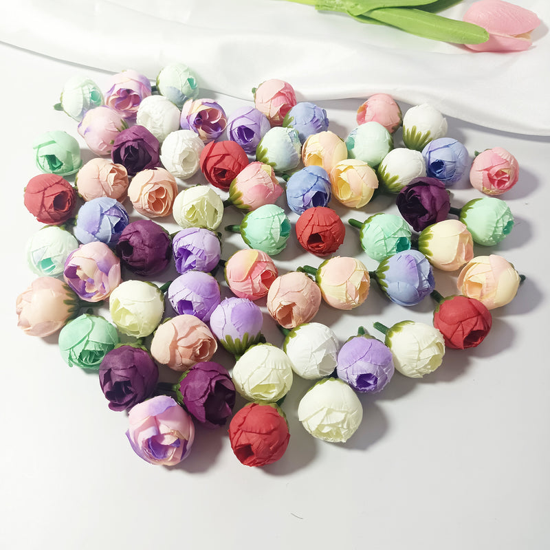 1-Inch Mini Rose Buds, Bulk Small Faux Tea Roses, Lifelike Artificial Flowers for DIY Crafts, Wedding Corsages, Boutonnieres & Home Decor