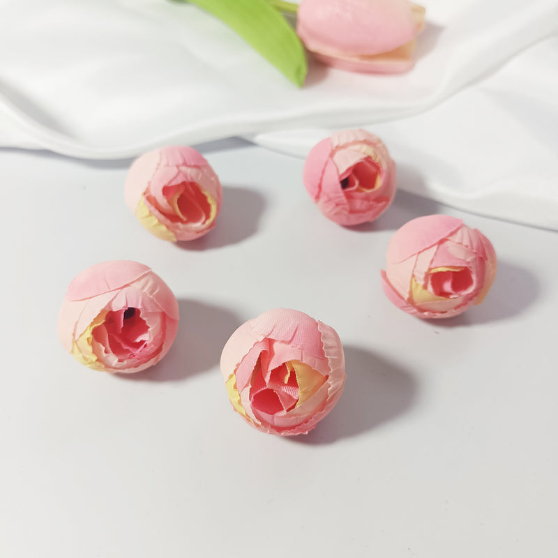 1-Inch Mini Rose Buds, Bulk Small Faux Tea Roses, Lifelike Artificial Flowers for DIY Crafts, Wedding Corsages, Boutonnieres & Home Decor