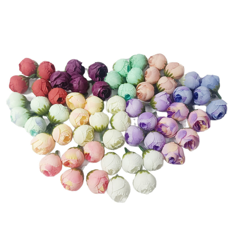 1-Inch Mini Rose Buds, Bulk Small Faux Tea Roses, Lifelike Artificial Flowers for DIY Crafts, Wedding Corsages, Boutonnieres & Home Decor