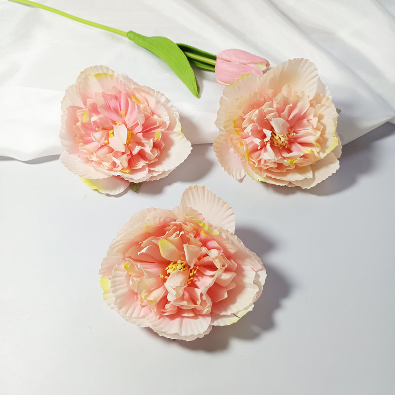 10 Pcs Lush 4" Silk Peony Flower Heads, Cream White Faux Peonies for DIY Wedding Bouquets, Centerpieces, Home Decor & Floral Crafts