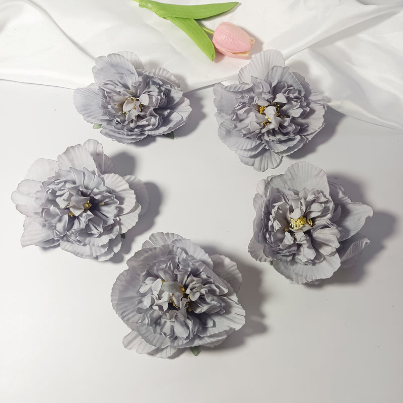 10 Pcs Lush 4" Silk Peony Flower Heads, Cream White Faux Peonies for DIY Wedding Bouquets, Centerpieces, Home Decor & Floral Crafts