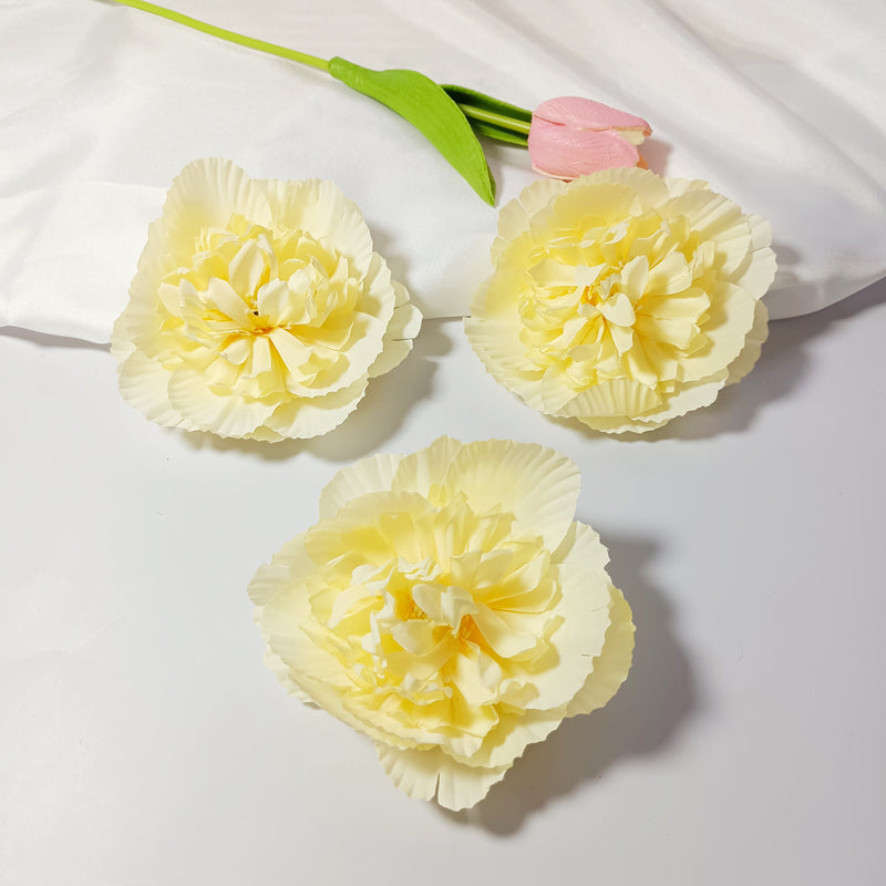10 Pcs Lush 4" Silk Peony Flower Heads, Cream White Faux Peonies for DIY Wedding Bouquets, Centerpieces, Home Decor & Floral Crafts