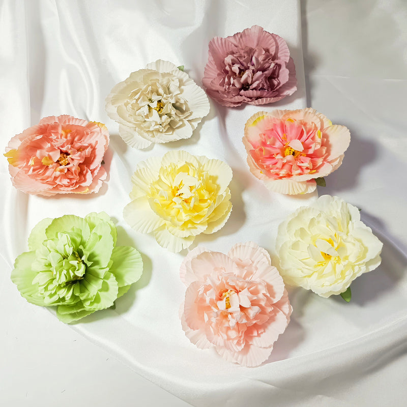 10 Pcs Lush 4" Silk Peony Flower Heads, Cream White Faux Peonies for DIY Wedding Bouquets, Centerpieces, Home Decor & Floral Crafts