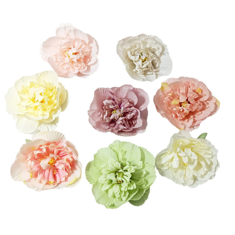 10 Pcs Lush 4" Silk Peony Flower Heads, Cream White Faux Peonies for DIY Wedding Bouquets, Centerpieces, Home Decor & Floral Crafts