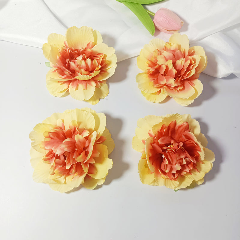 10 Pcs Lush 4" Silk Peony Flower Heads, Cream White Faux Peonies for DIY Wedding Bouquets, Centerpieces, Home Decor & Floral Crafts