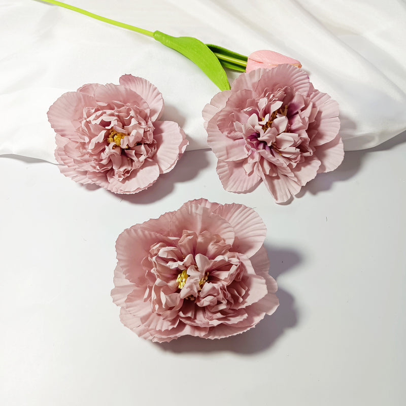10 Pcs Lush 4" Silk Peony Flower Heads, Cream White Faux Peonies for DIY Wedding Bouquets, Centerpieces, Home Decor & Floral Crafts