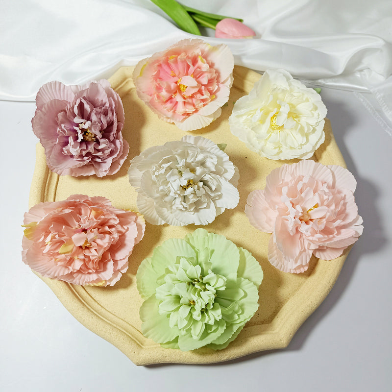 10 Pcs Lush 4" Silk Peony Flower Heads, Cream White Faux Peonies for DIY Wedding Bouquets, Centerpieces, Home Decor & Floral Crafts