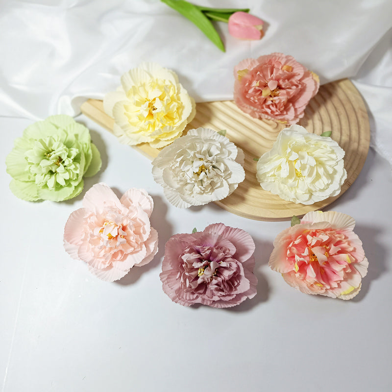 10 Pcs Lush 4" Silk Peony Flower Heads, Cream White Faux Peonies for DIY Wedding Bouquets, Centerpieces, Home Decor & Floral Crafts
