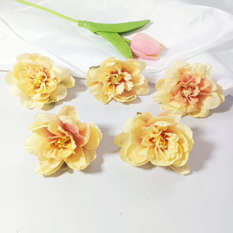 Realistic Faux Peony Flower Heads, 10 Pack, 3" Silk Flowers for DIY Crafts, Wedding Decor, Home & Event Centerpieces, Allergy & Pet Safe