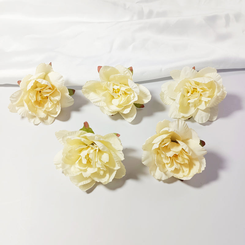 Realistic Faux Peony Flower Heads, 10 Pack, 3" Silk Flowers for DIY Crafts, Wedding Decor, Home & Event Centerpieces, Allergy & Pet Safe