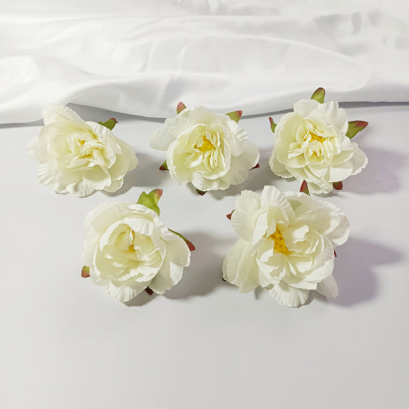 Realistic Faux Peony Flower Heads, 10 Pack, 3" Silk Flowers for DIY Crafts, Wedding Decor, Home & Event Centerpieces, Allergy & Pet Safe