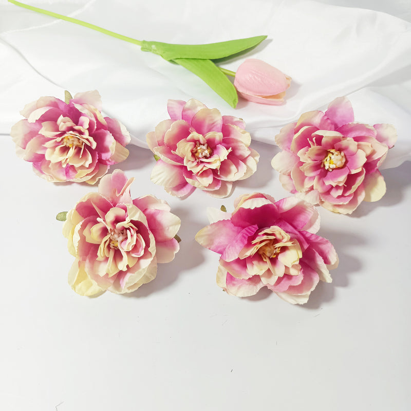Realistic Faux Peony Flower Heads, 10 Pack, 3" Silk Flowers for DIY Crafts, Wedding Decor, Home & Event Centerpieces, Allergy & Pet Safe
