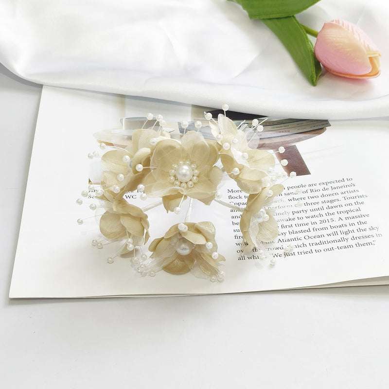 White Pearl Berry Spray, 4.5" Faux Beaded Floral Picks, Dainty Stems for DIY Wedding Bouquets, Corsages, Hair Accessories & Crafts
