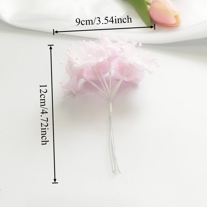White Pearl Berry Spray, 4.5" Faux Beaded Floral Picks, Dainty Stems for DIY Wedding Bouquets, Corsages, Hair Accessories & Crafts