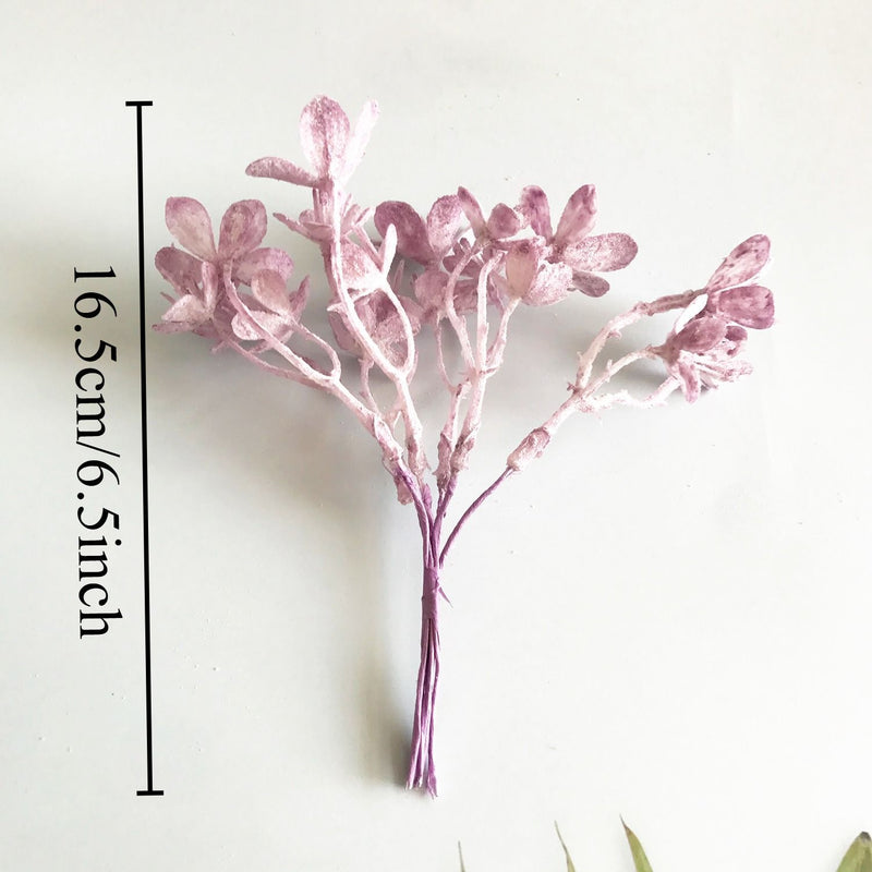 Faux Pine Mist Greenery Stems, 6.5" Realistic Frosted Leaf Picks for DIY Wedding Bouquets, Wreaths, Corsages & Vase Filler, Bulk Floral Supplies