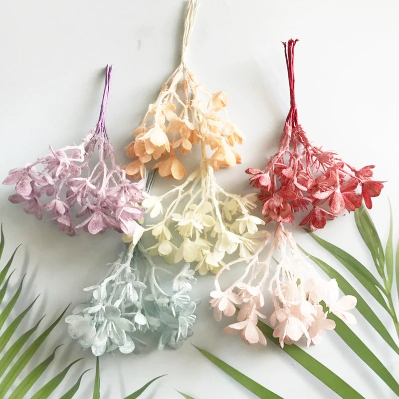Faux Pine Mist Greenery Stems, 6.5" Realistic Frosted Leaf Picks for DIY Wedding Bouquets, Wreaths, Corsages & Vase Filler, Bulk Floral Supplies
