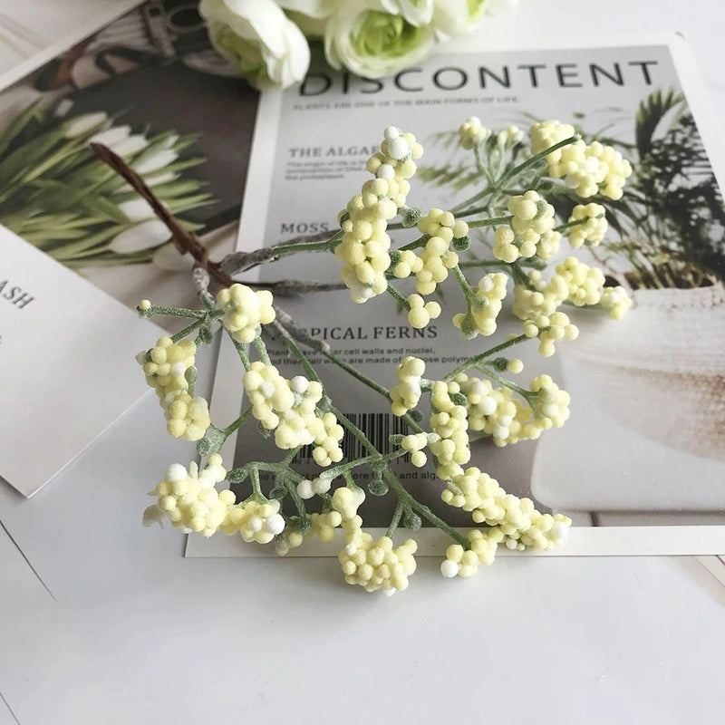 Frosted Faux Baby's Breath Stems, 6.5" Realistic Gypsophila Picks, Small Filler Flowers for DIY Bouquets, Wedding Decor, Vase Arrangements & Crafts