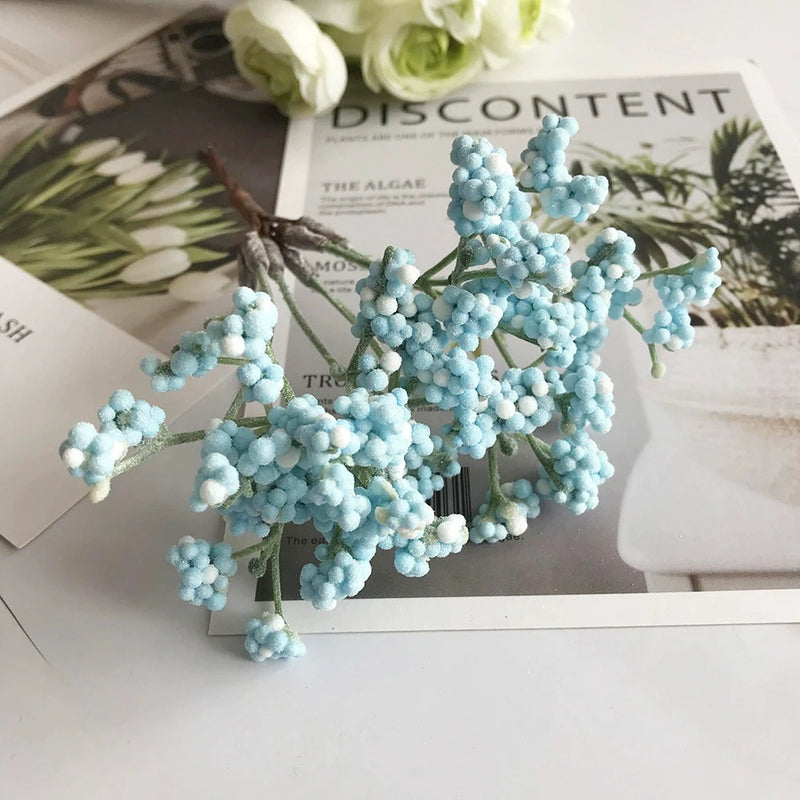 Frosted Faux Baby's Breath Stems, 6.5" Realistic Gypsophila Picks, Small Filler Flowers for DIY Bouquets, Wedding Decor, Vase Arrangements & Crafts