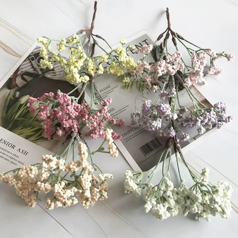 Frosted Faux Baby's Breath Stems, 6.5" Realistic Gypsophila Picks, Small Filler Flowers for DIY Bouquets, Wedding Decor, Vase Arrangements & Crafts