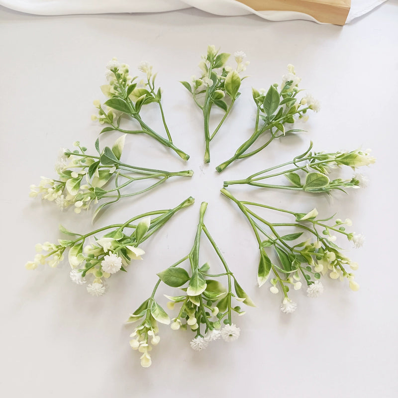 Artificial Baby's Breath Picks, 4.5" Small Faux Gypsophila Stems, Lifelike Filler Flowers for DIY Wedding Corsages, Wreaths & Home Decor, Bulk Options