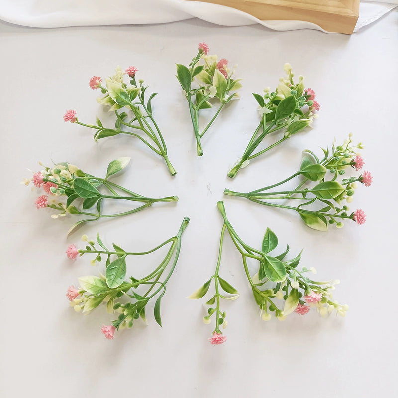 Artificial Baby's Breath Picks, 4.5" Small Faux Gypsophila Stems, Lifelike Filler Flowers for DIY Wedding Corsages, Wreaths & Home Decor, Bulk Options