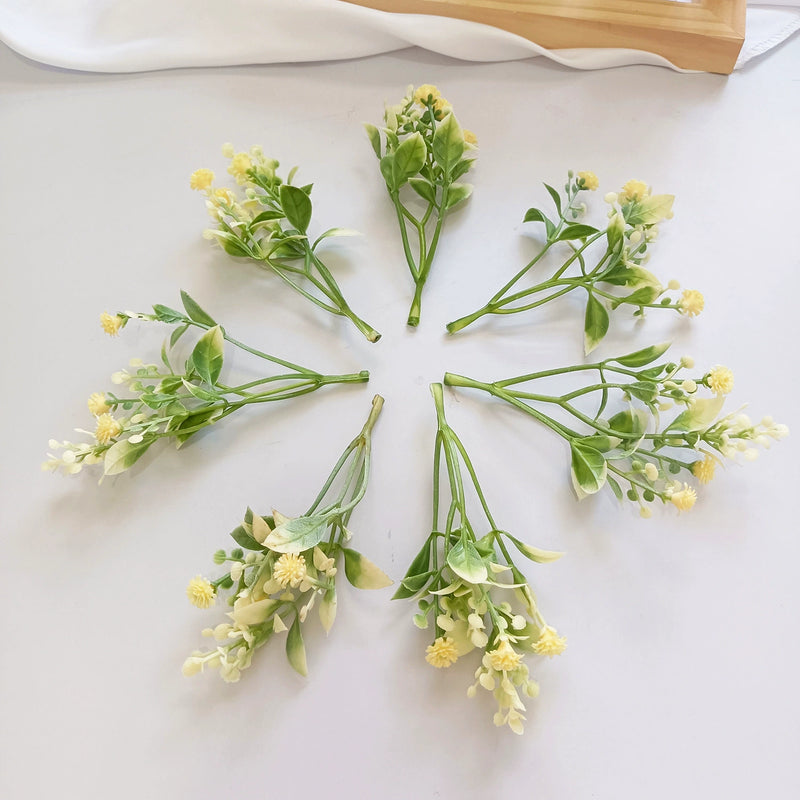 Artificial Baby's Breath Picks, 4.5" Small Faux Gypsophila Stems, Lifelike Filler Flowers for DIY Wedding Corsages, Wreaths & Home Decor, Bulk Options