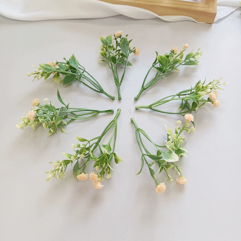 Artificial Baby's Breath Picks, 4.5" Small Faux Gypsophila Stems, Lifelike Filler Flowers for DIY Wedding Corsages, Wreaths & Home Decor, Bulk Options