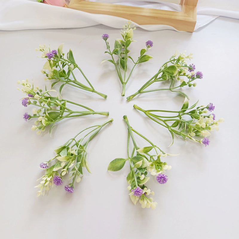 Artificial Baby's Breath Picks, 4.5" Small Faux Gypsophila Stems, Lifelike Filler Flowers for DIY Wedding Corsages, Wreaths & Home Decor, Bulk Options