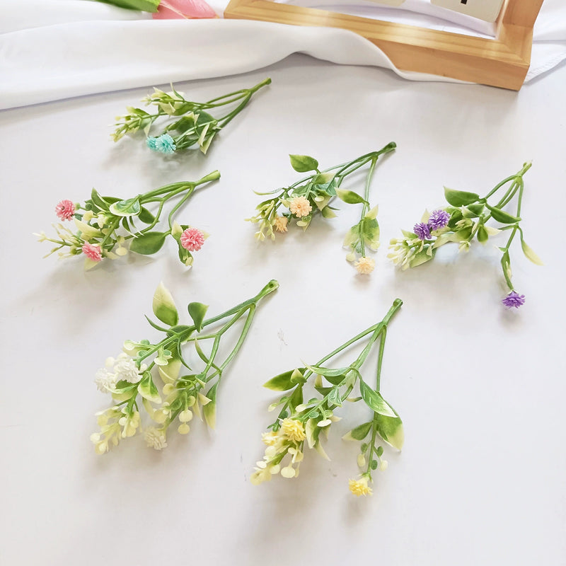 Artificial Baby's Breath Picks, 4.5" Small Faux Gypsophila Stems, Lifelike Filler Flowers for DIY Wedding Corsages, Wreaths & Home Decor, Bulk Options