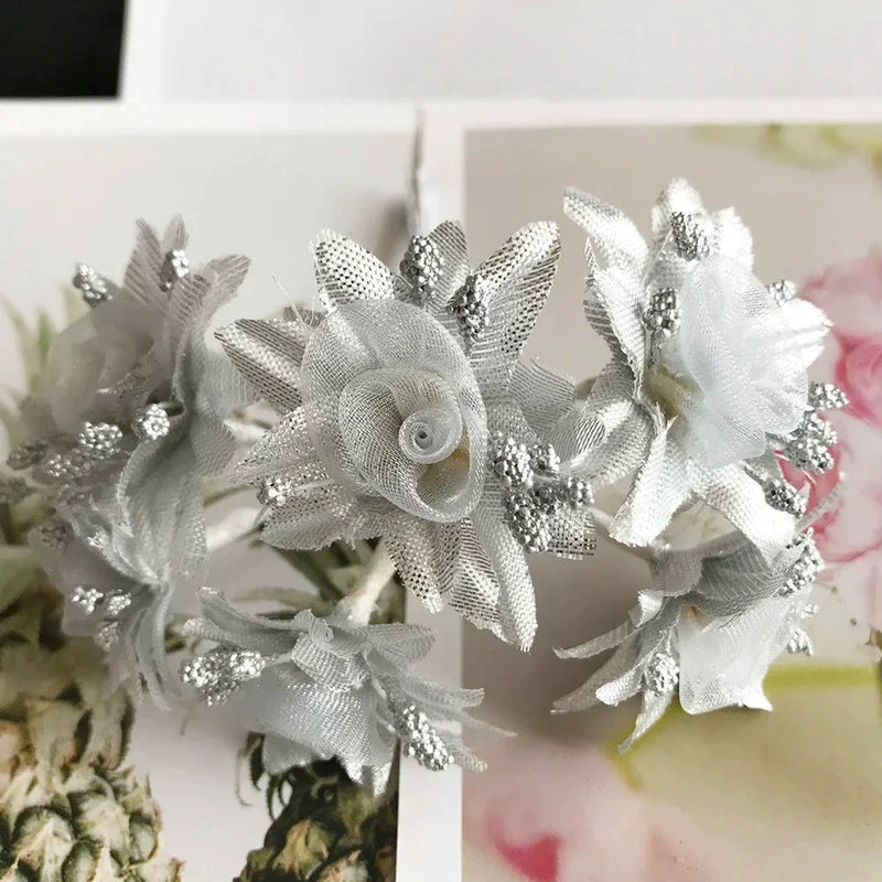 Faux Peony & Rose Floral Bouquet - 4.5" Real-Touch Gold & Silver Corsage, Perfect for Weddings, Events, Home Decor, DIY Gifts