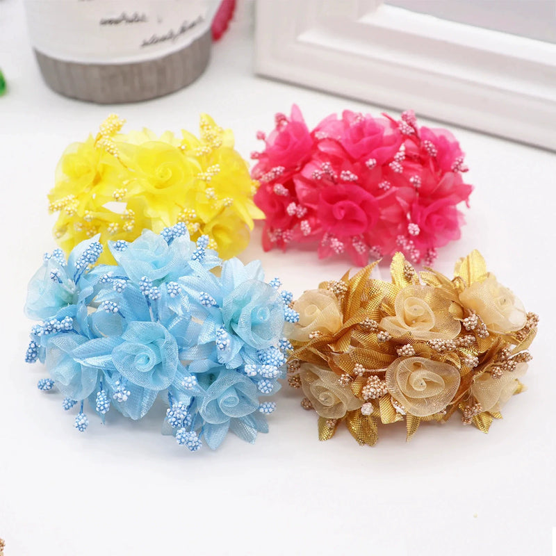Faux Peony & Rose Floral Bouquet - 4.5" Real-Touch Gold & Silver Corsage, Perfect for Weddings, Events, Home Decor, DIY Gifts
