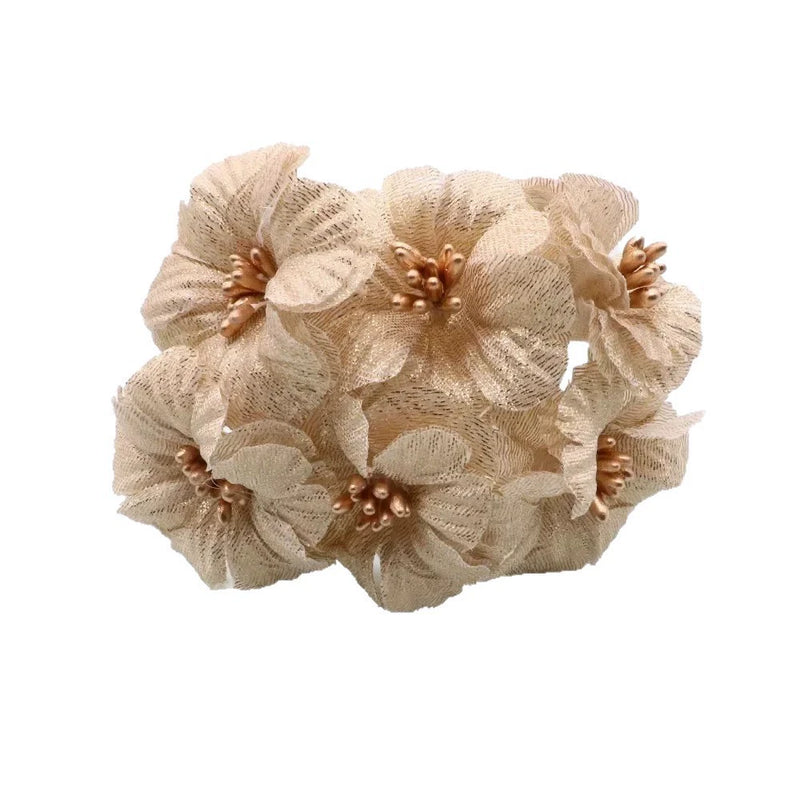 Faux Peony & Rose Floral Bouquet - 4.5" Real-Touch Gold & Silver Corsage, Perfect for Weddings, Events, Home Decor, DIY Gifts