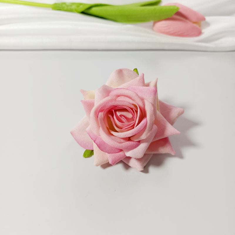 Bulk Velvet Rose Heads, 2-Inch Lifelike Faux Flowers for DIY Wedding Centerpieces, Corsages, Home Decor & Floral Crafts, Richly Textured Artificial Roses